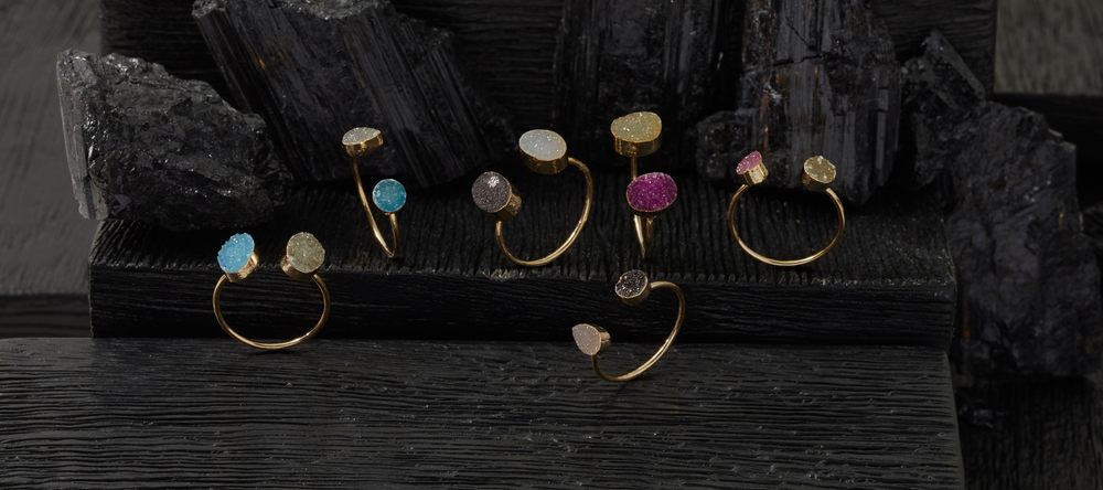 Double Drusy Rings